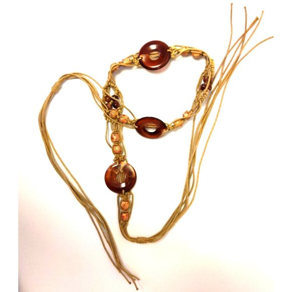 Vintage | Accessories | Vintage 7s Macrame Belt With Fringe  display picture 1